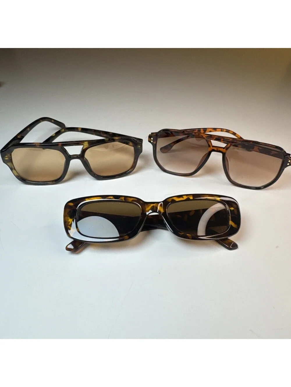Retro Tortoiseshell Sunglasses Lot Of 3 Aviator Womens Mens Shades Brown Unbrand